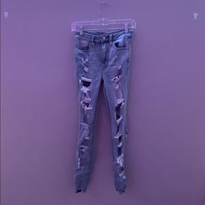 super ripped light wash jeans